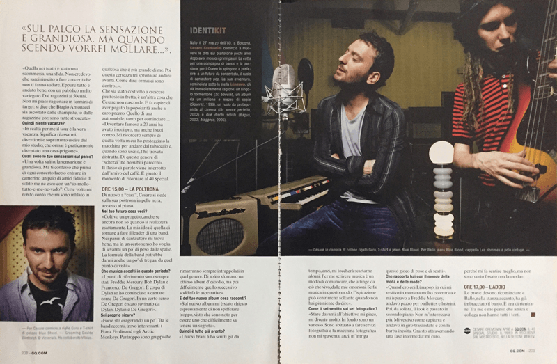 Cesare Cremonini intervista GQ